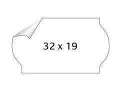 METO Prisetiket, Meto 32x19mm hvid, rulle a 1000 stk