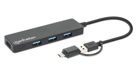 MANHATTAN MH 4-Port USB 3.2 Gen 1 Combo Hub (180863)