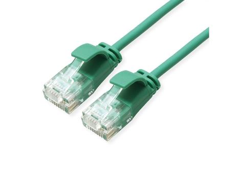 ROLINE green UTP Data Center Patchkabel,  KAT6A/ Class EA, LSZH/TPE, SLIM, Grøn, 0,15m (21.44.3930)