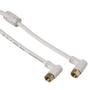 HAMA Kabel Antenn SAT 95dB Vinklet F-Plug - F-Plug Gull Hvit 1.5m