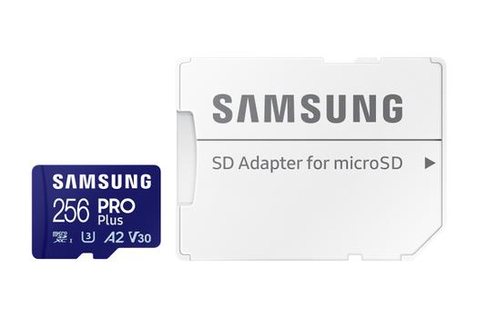 SAMSUNG PRO Plus microSD 256GB UHS-I U3 Full HD 4K UHD 180MB/s Read 130MB/s Write Memory Card Incl. SD-Adapter 2023 (MB-MD256SA/EU)