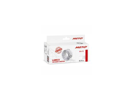 METO Prisetiket,  Meto 26x12mm hvid, pakke a 6 stk (9517184)
