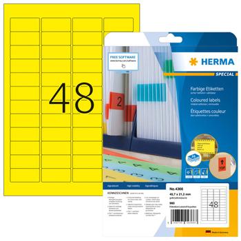 HERMA Etikett HERMA Färg gul 45, 7x21, 2mm (960) (4366)