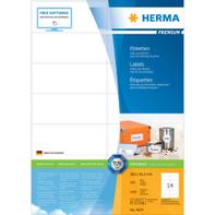 Herma Premium - Papir - matt - permanent selv-adhesiv - hvit - 105 x 42.3 mm 1400 etikett(er) (100 ark x 14) laminerte etiketter