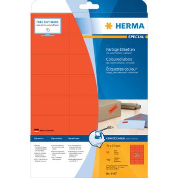 HERMA Coloured Labels A4 red 70x37 (4467)