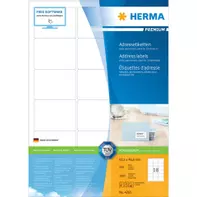 Herma Premium - Papir - matt - permanent selv-adhesiv - hvit - 63.5 x 46.6 mm 1800 etikett(er) (100 ark x 18) laminerte adresseetiketter