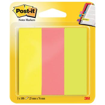 POST-IT Indexfaner papir 25x76mm 3x100stk. (671-3)
