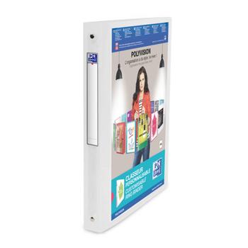 OXFORD Polyvision Presentation Ring Binder Polypropylene 4 O-Ring A4 25mm Rings Clear (Pack 12) 100201432 (100201432)