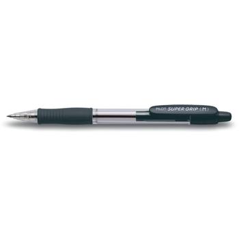 PILOT Super Grip Medium, Sort, Sort, Transparent (BPGP-10R-M-B)