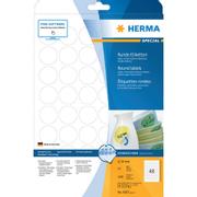 HERMA Round Labels 30mm white 25 Sheets 1200 pcs.  4387