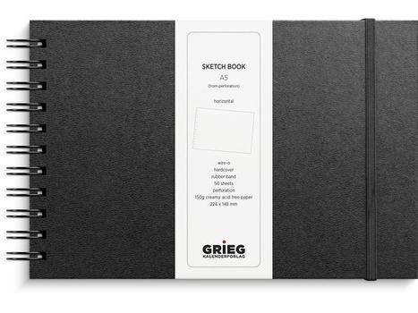 GRIEG Skissebok GRIEG A5 liggende sort (267020)