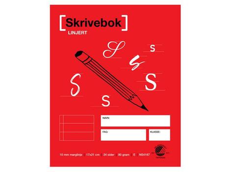 EMO Skrivebok 17x21 80g 24bl 10mm linj m.lin (354043*20)