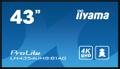 IIYAMA 43 3840x2160 UHD IPS panel  Haze 25% 500cd/m² Landscape and Portrait Signal FailOver Speakers