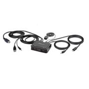 STARTECH 2-Port Hybrid USB-C HDMI Cable KVM Switch 4K 60Hz Compact KVM with 6ft/1.8m USB-A & 4ft/1.2m USB-C Integrated Cables