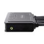 STARTECH 2-Port Dual-Monitor HDMI Cable KVM Switch 4K 60Hz Compact KVM with 5ft/1.5m Integrated Host Cables Bus Powered (C2-DH46-UA2-CBL-KVM)