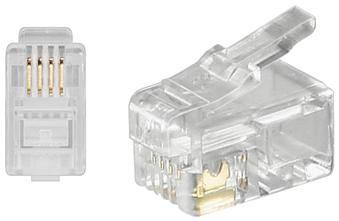 GOOBAY RJ10 Modular Plug. F/ FlatCables. 4/4. 10pcs Factory Sealed (50249)