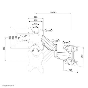 Neomounts by Newstar WL70-550BL12 full motion wall (WL70-550BL12)