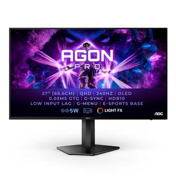 AOC AGON PRO AG276QZD 27" 2560 x 1440 (2K) HDMI DisplayPort 240Hz Pivot-skärm (AG276QZD)