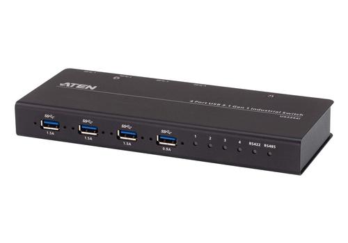 ATEN 4 x 4-Port USB 3.0 Industrial Peripheral Shar, ing Switch with RS-422/ 485 control (US3344I)