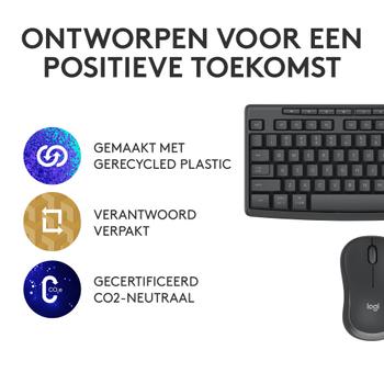LOGITECH Business Toetsenbord en muis Draadloos QWERTY met bluetooth Grafiet MK370 (920-012077)