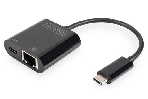 DIGITUS USB-Type-C Gigabit Ethernet Adapter + PD with power delivery function NS (DN-3027)