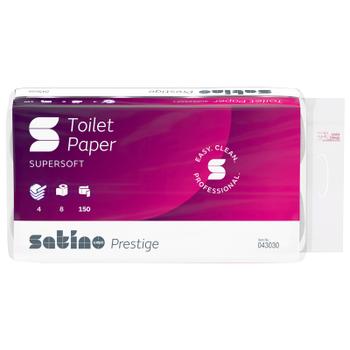 Satino Toiletpapir 4-lags hvid 20m Prestige sæk med 72 ruller (043030)
