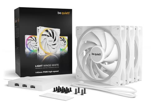BE QUIET! LIGHT WINGS WHITE 140mm PWM High-speed Triple-pack - LAGERSALG 1 stk på lager i Oslo (BL103)