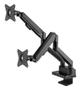 MANHATTAN MH Aluminum Gas Spring Dual Monitor Desk Mount with 8-in-1 D