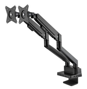 MANHATTAN MH Aluminum Gas Spring Dual Monitor Desk Mount with 8-in-1 D (461887)
