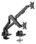 MANHATTAN MH Aluminum Gas Spring Dual Monitor Desk Mount with 8-in-1 D (461887)