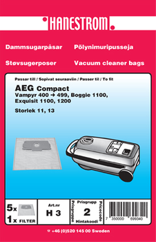 HANESTRÖM Dammsugarpåsar Hanestrom  AEG 400-499 (H3)