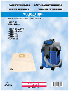 HANESTRÖM Dammsugarpåsar Hanestrom Nilfisk-Alto Attix 30 5P (40075)