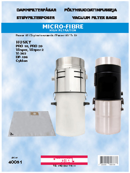 HANESTRÖM Dammsugarpåsar Hanestrom Husky Pro 10, W-653  3P (40051)