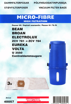HANESTRÖM Dammsugarpåsar Hanestrom Electrolux  ZCV 781 (40057)