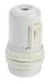 Nordic Quality Lampsockel E27 med ringar+brytare, Vit