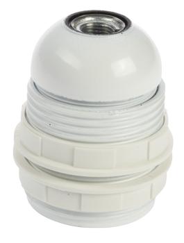 Nordic Quality Lampsockel E27 med lampskärmsring,  Vit (322817)