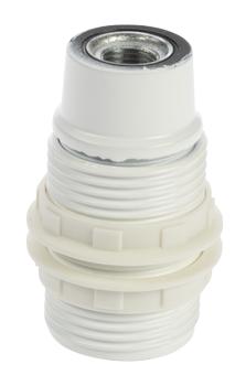 Nordic Quality Lampsockel E14 med lampskärmsring,  Vit (322814)