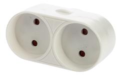 Nordic Quality 2-vejs stik uden jord, hvid