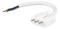 Nordic Quality DCL plug with 15cm cable, White