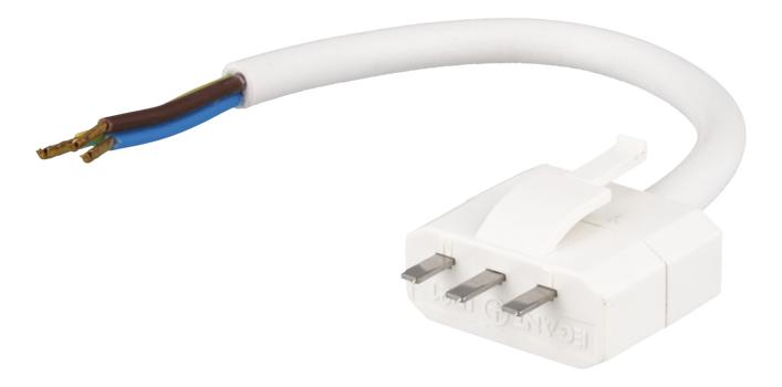 Nordic Quality DCL plug with 15cm cable, White (1500478)