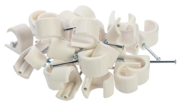 Nordic Quality Kabelklipps rund 14-20mm, Vit, 25 st (303784)