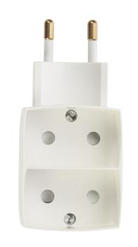 Nordic Quality 2-vägs fördelarkontakt platt, Vit (303922)