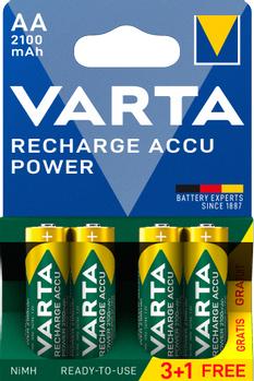 VARTA Recharge Charge Accu Power AA 2100mAh 4 Pack (3+1) (56706101494)