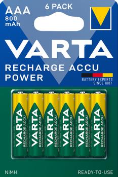 VARTA Recharge Charge Accu Power AAA 800mAh 6 Pack (56703101436)