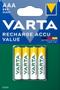 VARTA Recharge Charge Accu Value AAA 800mAh 4 Pack