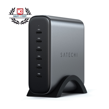 SATECHI 200W USB-C 6-portars GaN-laddare - Rymdgrå (ST-C200GM-EU)