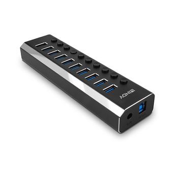 LINDY 10 Port USB 3.0 Hub with  (43370)