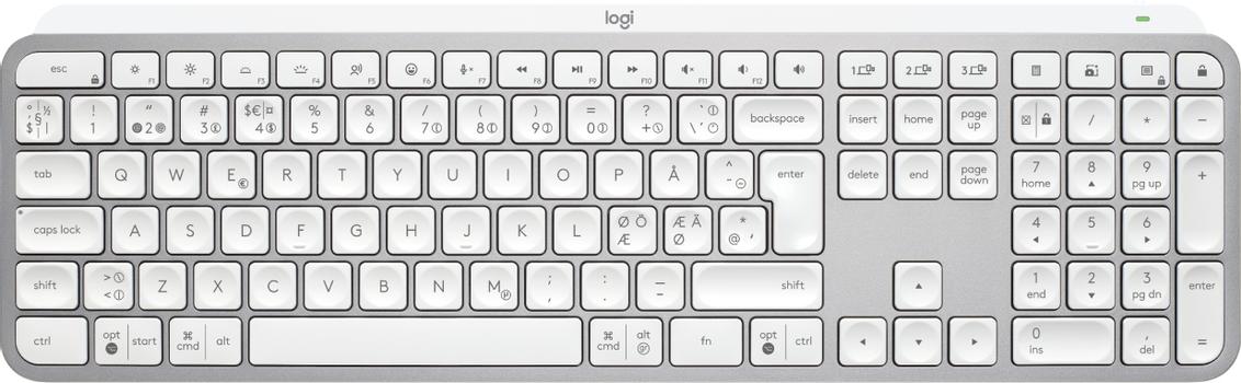 Logitech MX Keys S - tastatur - QWERTY - Nordisk (dansk/ finsk/ norsk/ svensk) - blekgrå (920-011582)