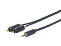 VIVOLINK 3.5MM - 2 X RCA M-M 10 Meter High flexible jacket.