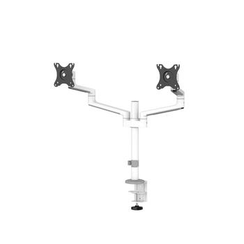 Neomounts by Newstar s DS60-425WH2 - Mounting kit (articulating arm) - full-motion - for 2 monitors - steel - white - screen size: 17"-27" - desk-mountable (DS60-425WH2)